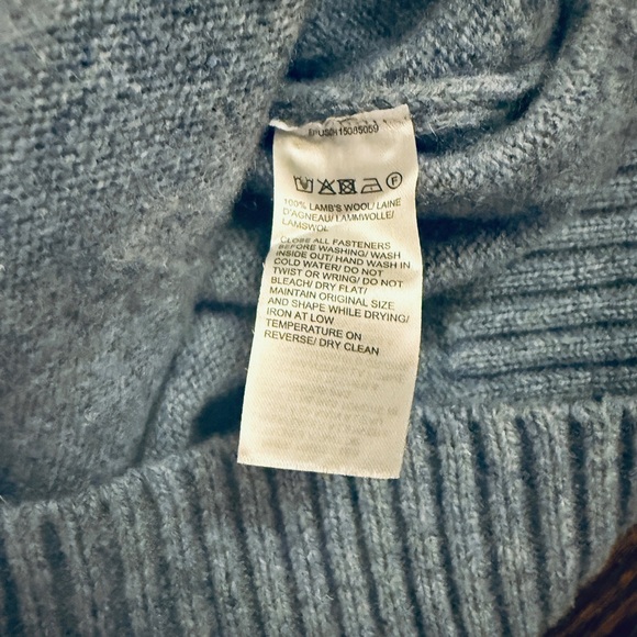 Black Brown Men's light Heather blue quarter Zip Sweater - Picture 5 of 8